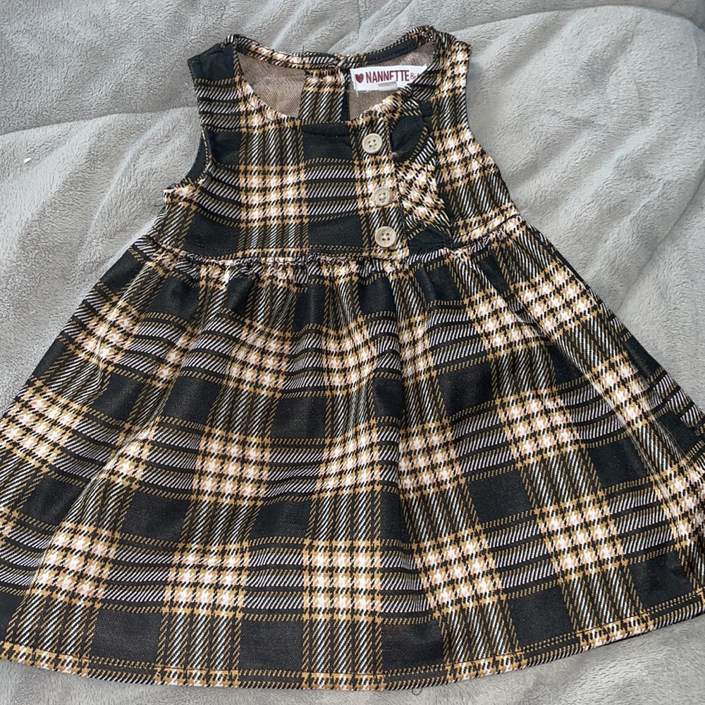 Nannette Baby Girl Plaid Jumper Dress Size 18 Months
